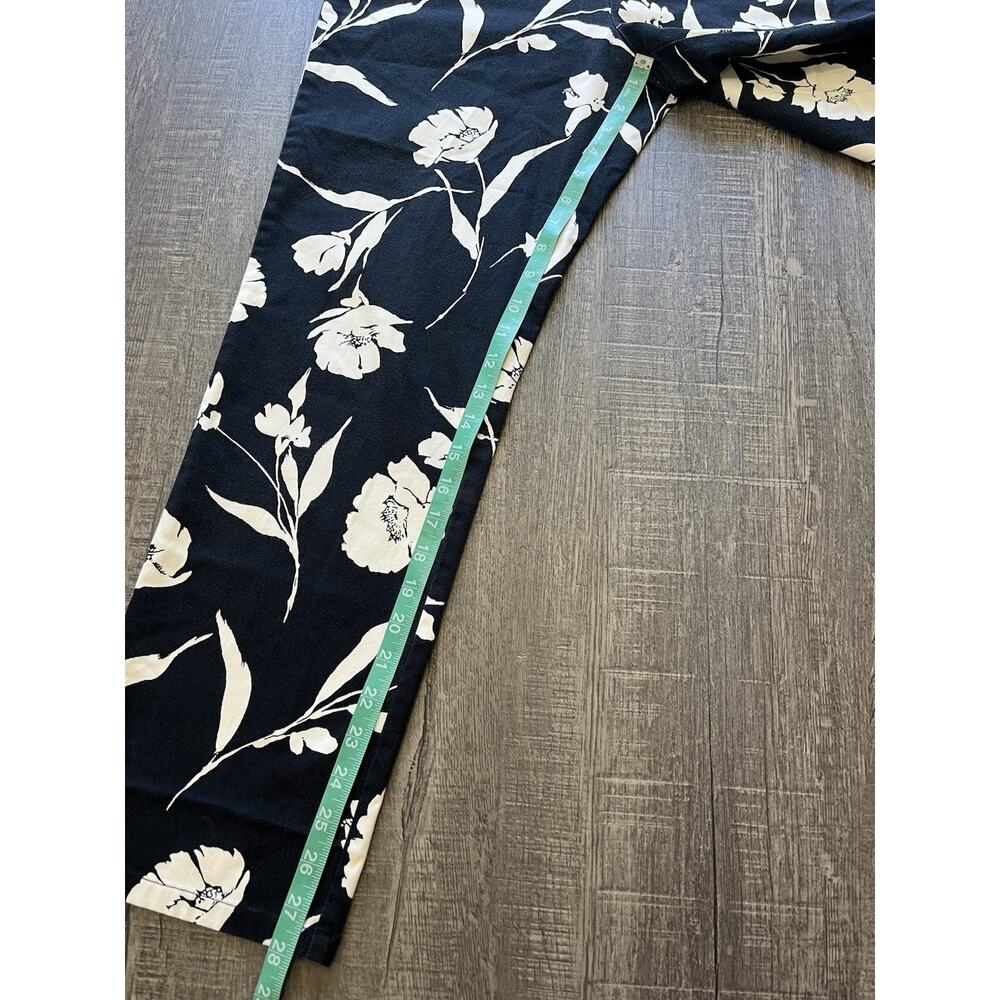 Lauren Ralph Lauren Vintage Pants Women 10 Navy Blue Floral Straight High Rise - Picture 8 of 9